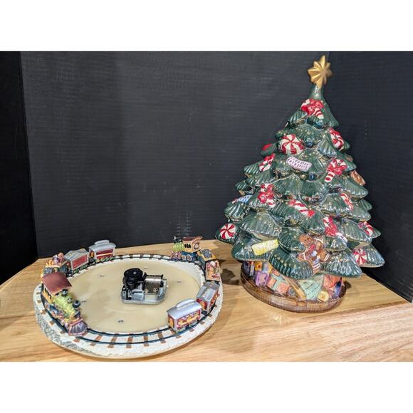 Christopher Radko Holiday Celebrations Christmas Tree Train Musical Centerpiece - Picture 4 of 7